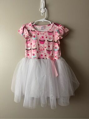 Girls Pete + Lucy Pink Cupcake Tulle Dress 3T